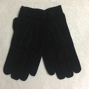 NWT Mens Excursions by isotoner black fleece lined leather gloves